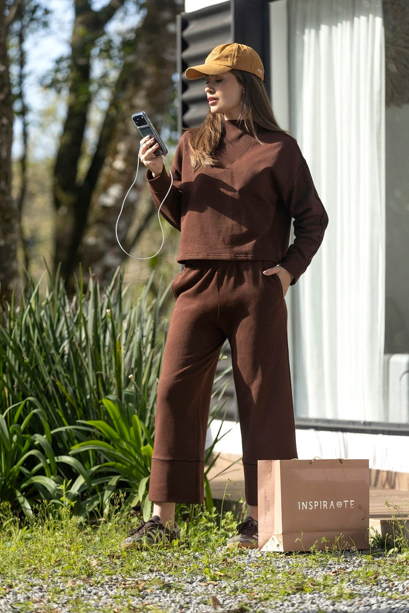 Conjunto Balance Style Moletom Coffee