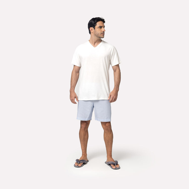 Pijama Masculino Curto Listrado Azul Marinho