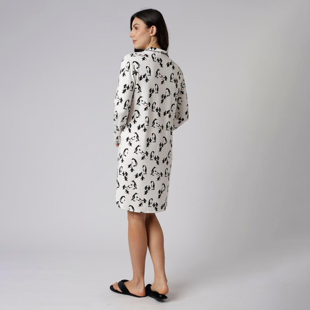 Camisão Feminino Curto Aberto Pinguim