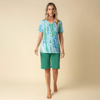 Bermudoll Feminino Verde Ondas