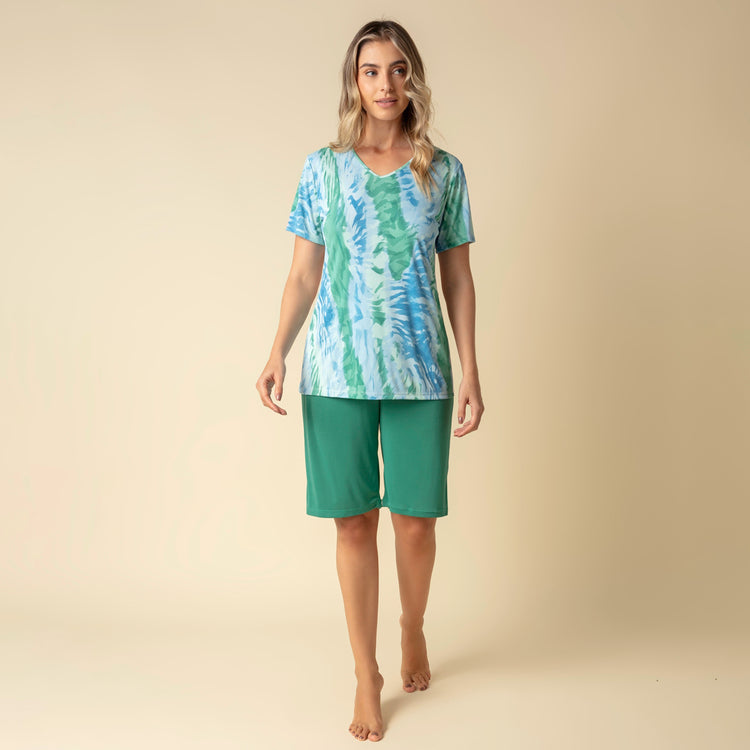 Bermudoll Feminino Verde Ondas