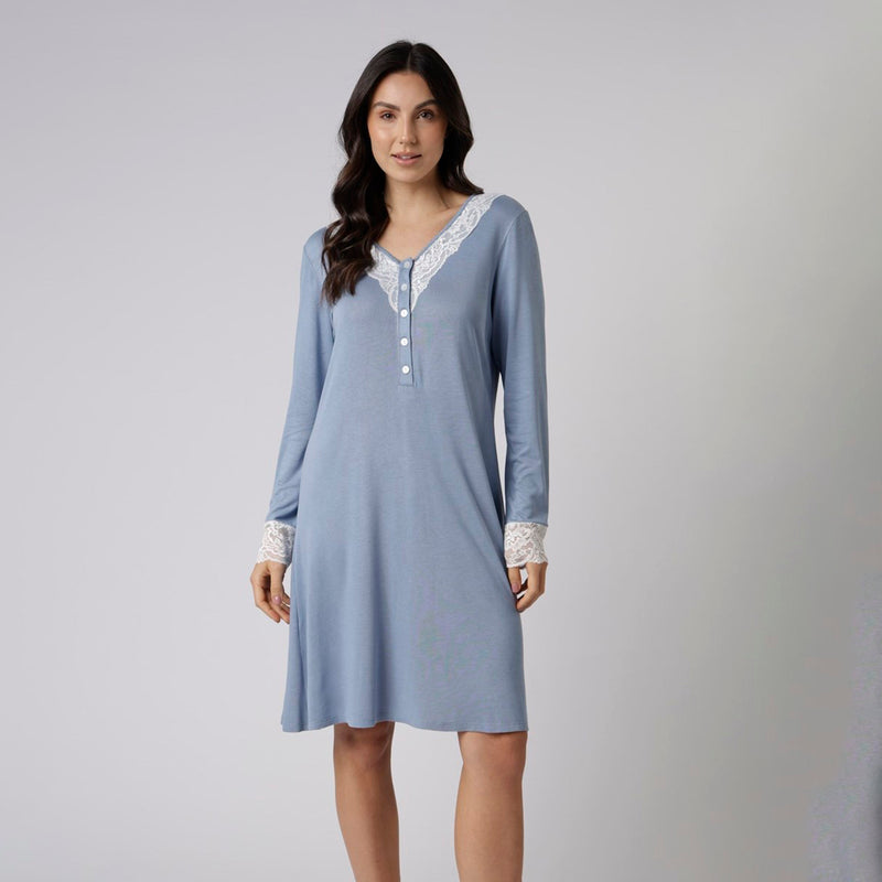 Camisola Manga Longa Gestante Urbano Blue