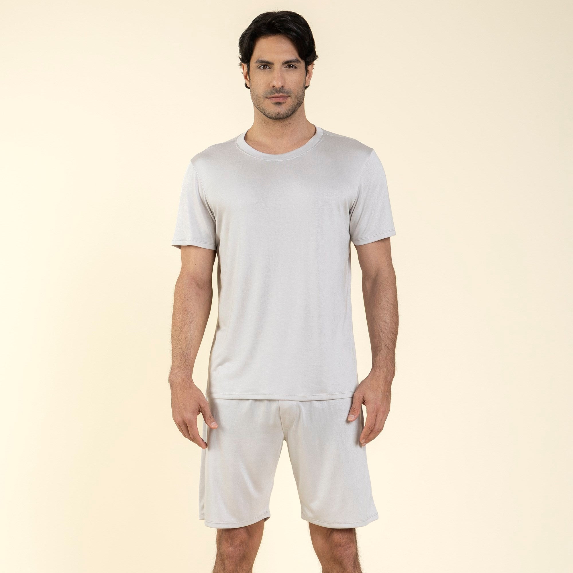 Pijama Masculino Curto Modal Cinza Silver