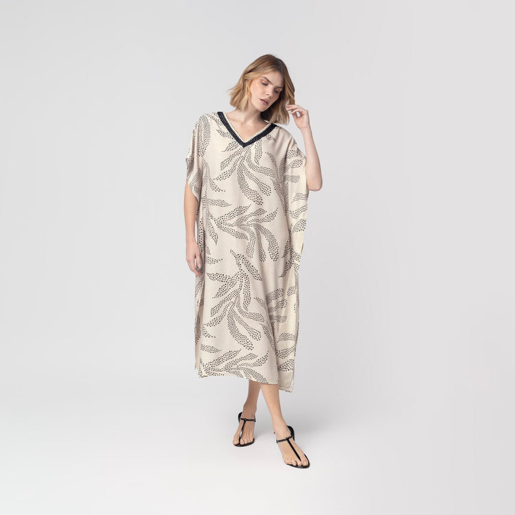 Kaftan Feminino Midi Echo com Fenda