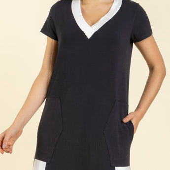 Vestido Midi com Bolso Preto com Off White