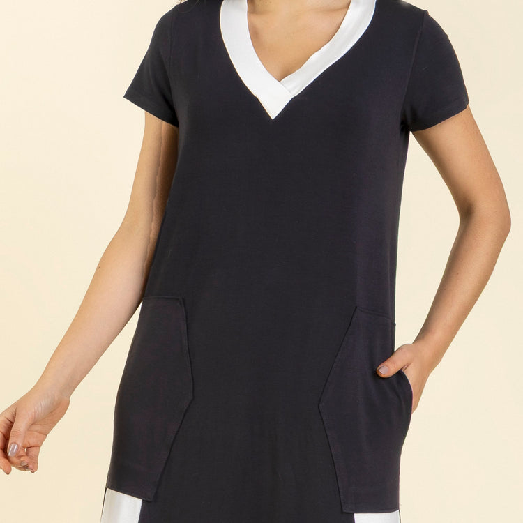Vestido Midi com Bolso Preto com Off White