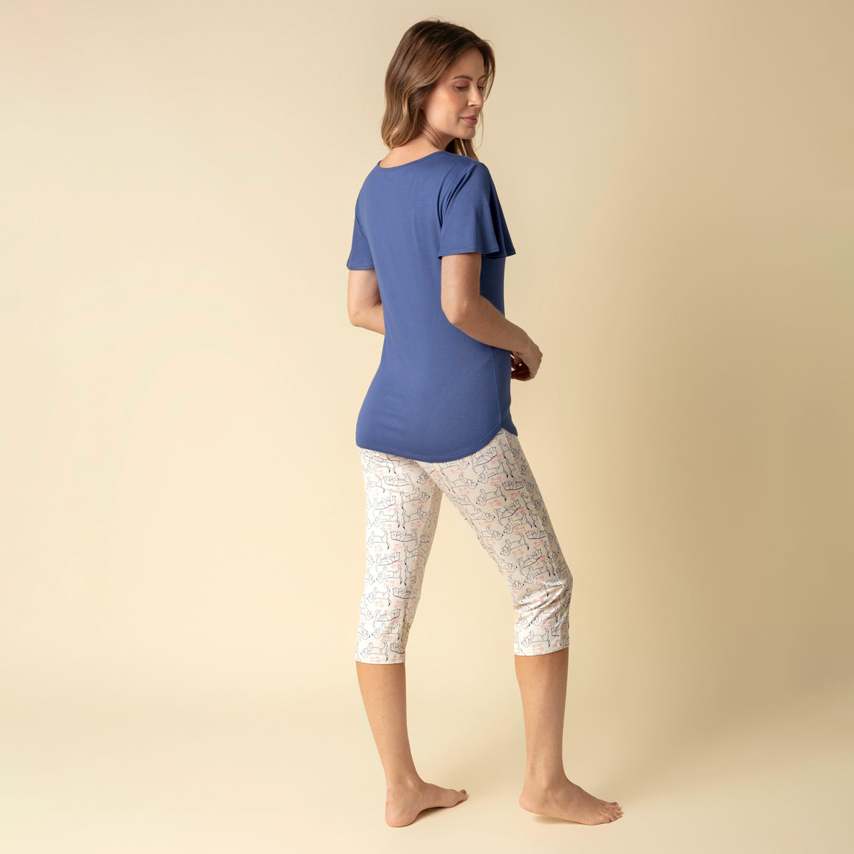 Pijama Feminino Capri Azul Dachshund