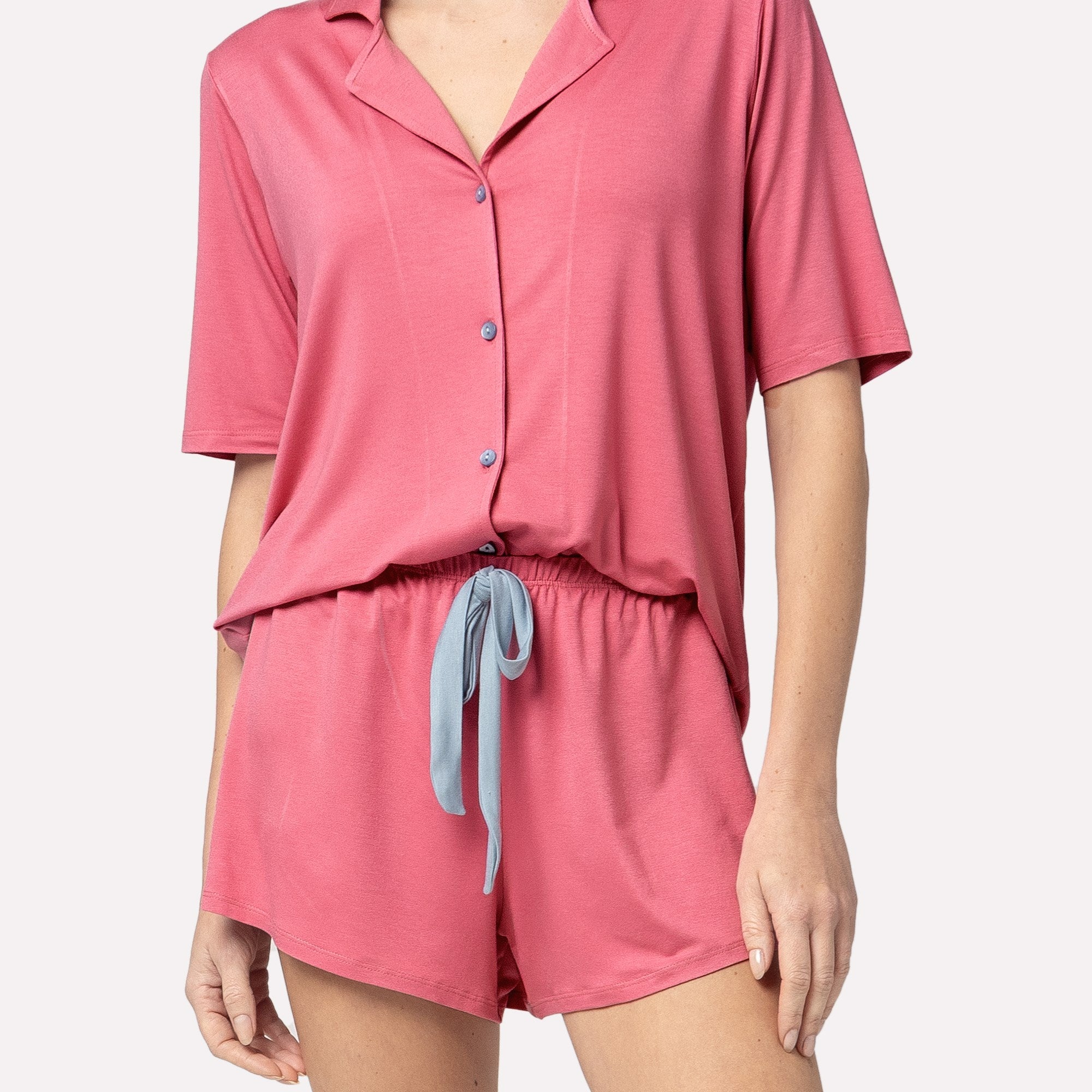 Pijama Feminino Curto Aberto Rosa Blush
