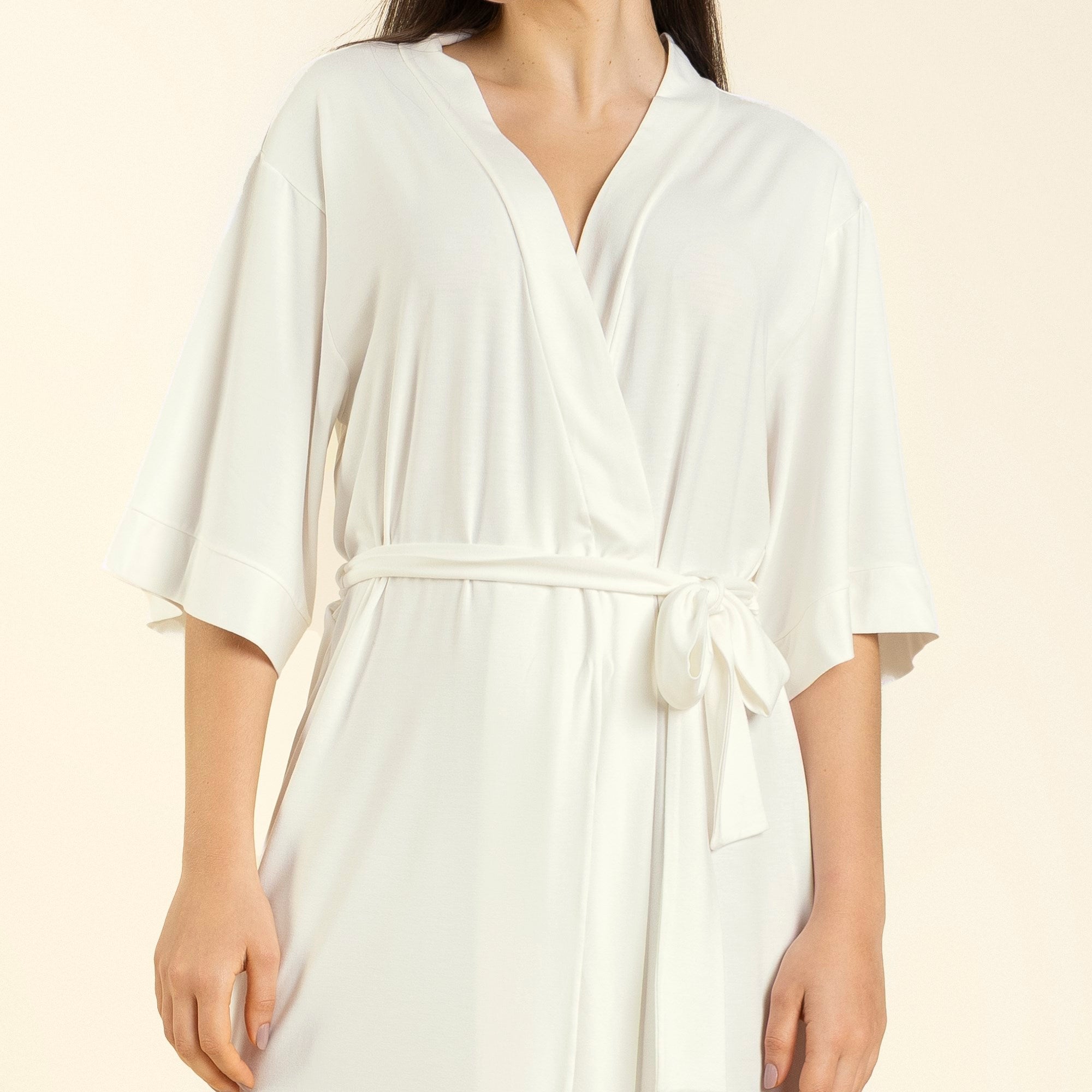 Robe Feminino com Manga 3/4 Off White