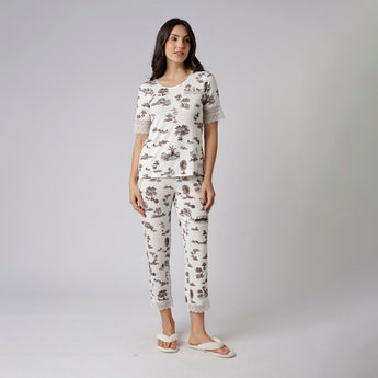 Pijama Feminino Capri Toile com Renda