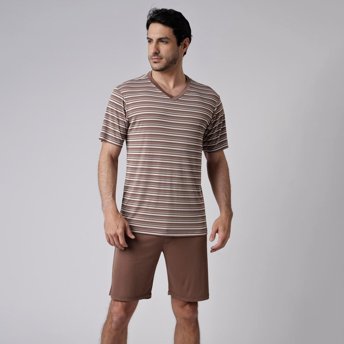 Pijama Masculino Curto Listrado Choco