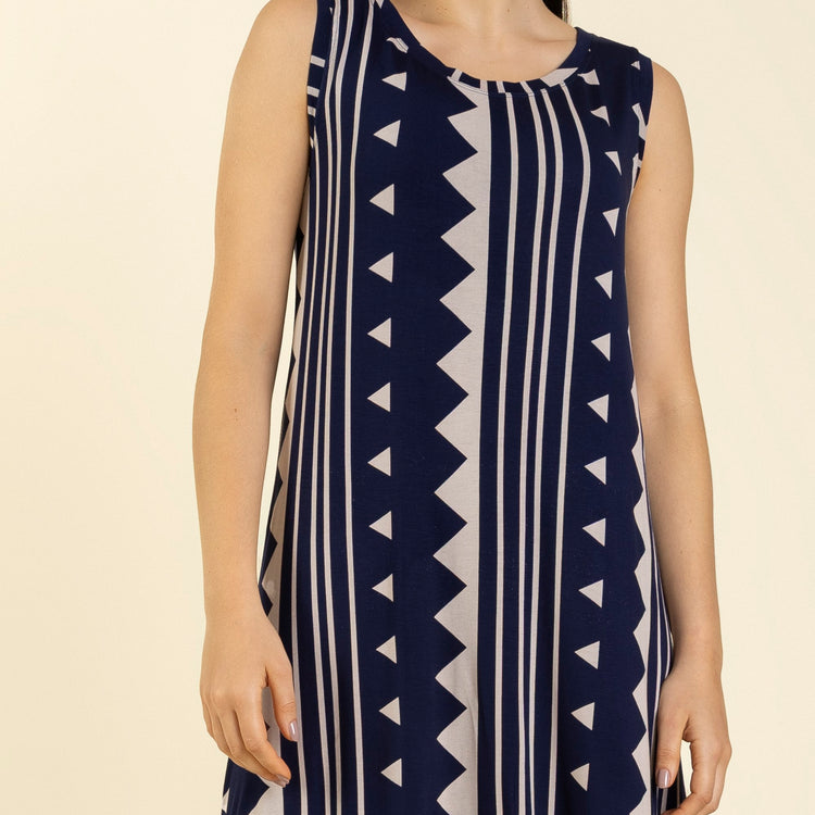 Camisola Longa Regata Geometric Marinho