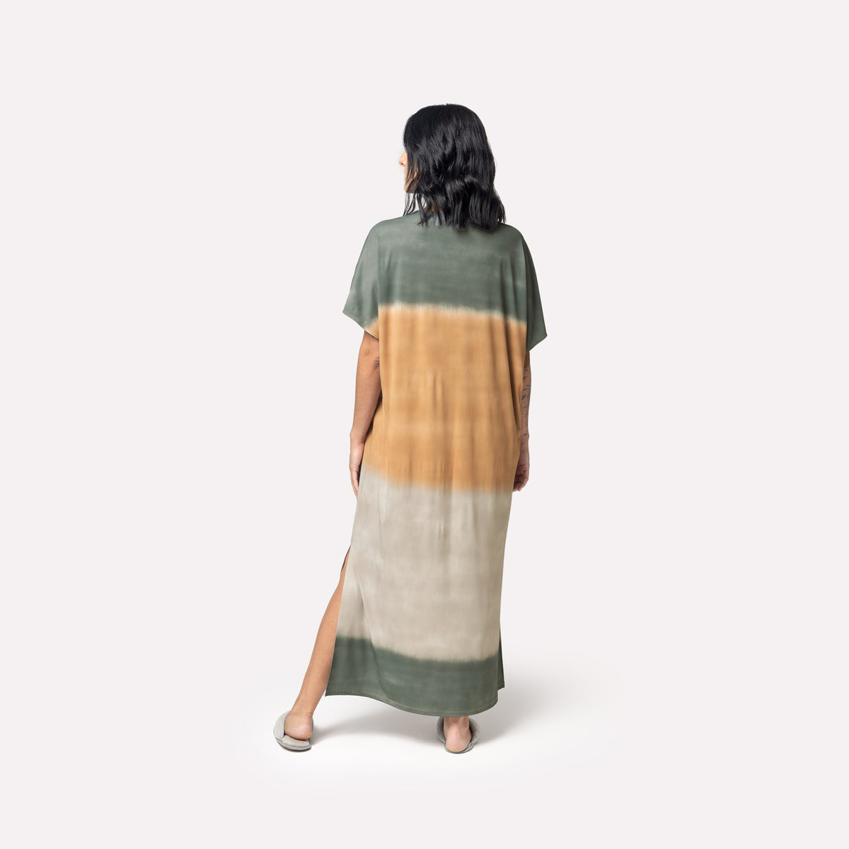 Kaftan Feminino Midi Tie Dye com Fenda