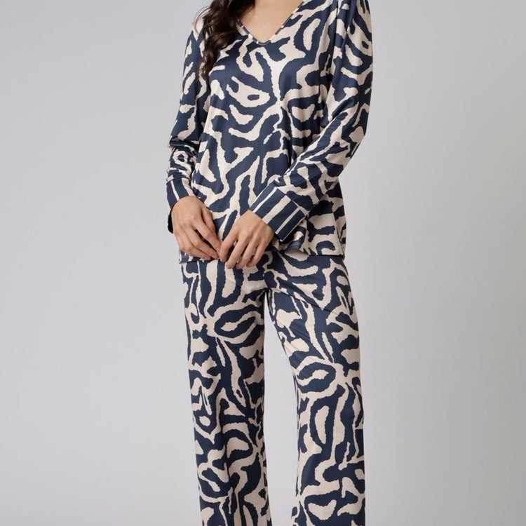 Pijama Feminino Longo Marinho Orgânico