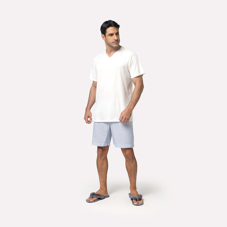 Pijama Masculino Curto Listrado Azul Marinho