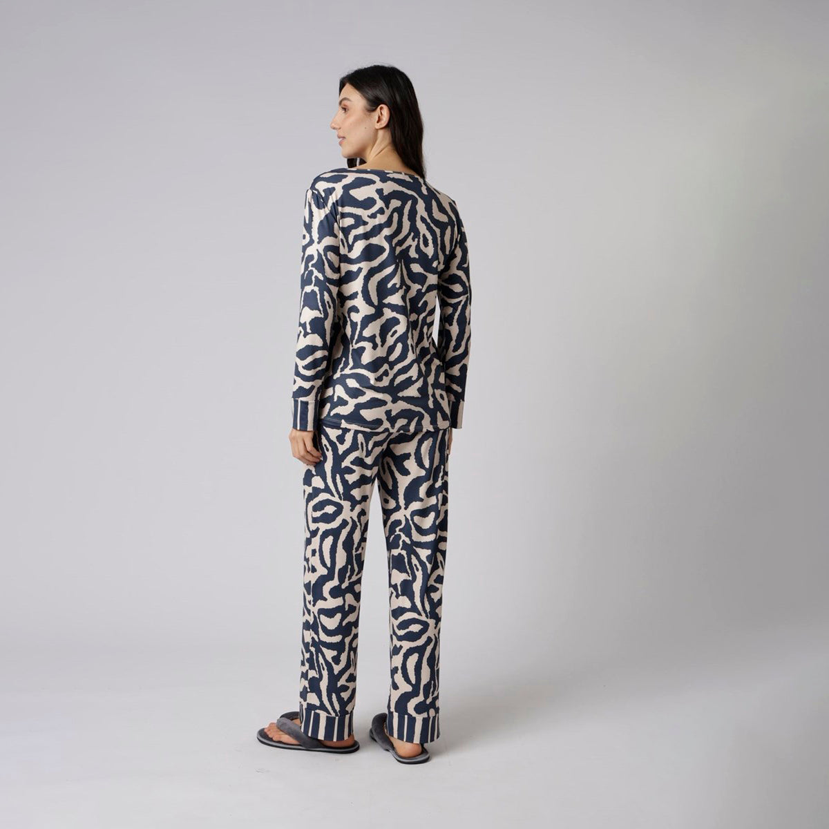 Pijama Feminino Longo Marinho Orgânico