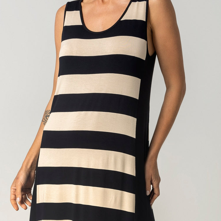 Kaftan Feminino Longo Regata Urban Stripe