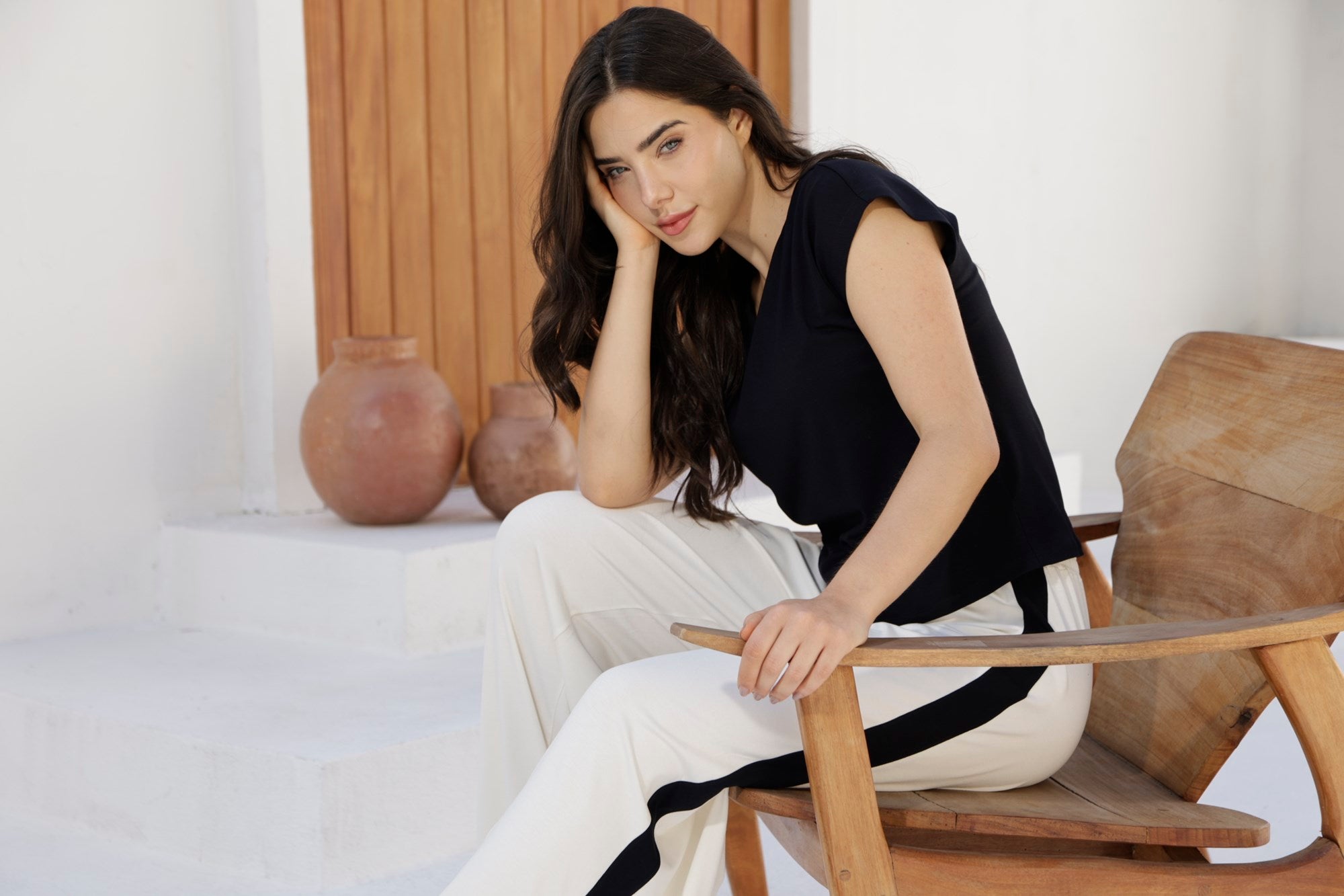 Conjunto Balance Style Preto com Off White