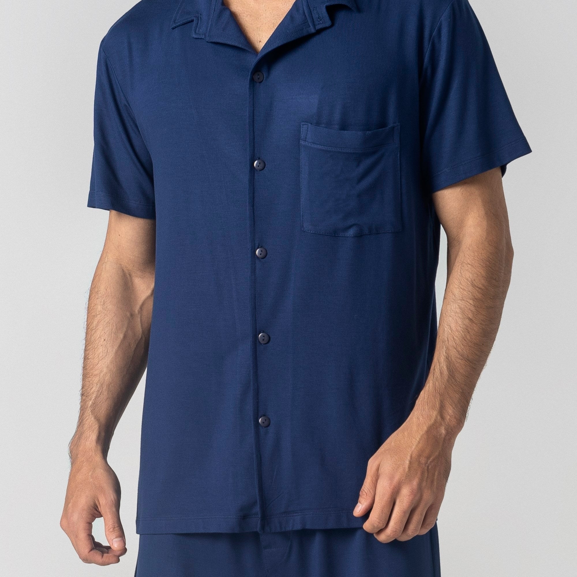 Pijama Masculino Curto Aberto Marinho