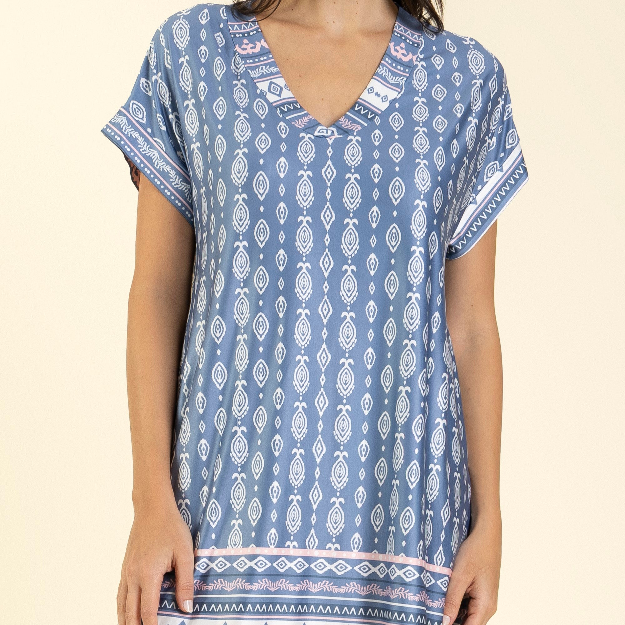 Camisão Feminino Curto Azul Maruru