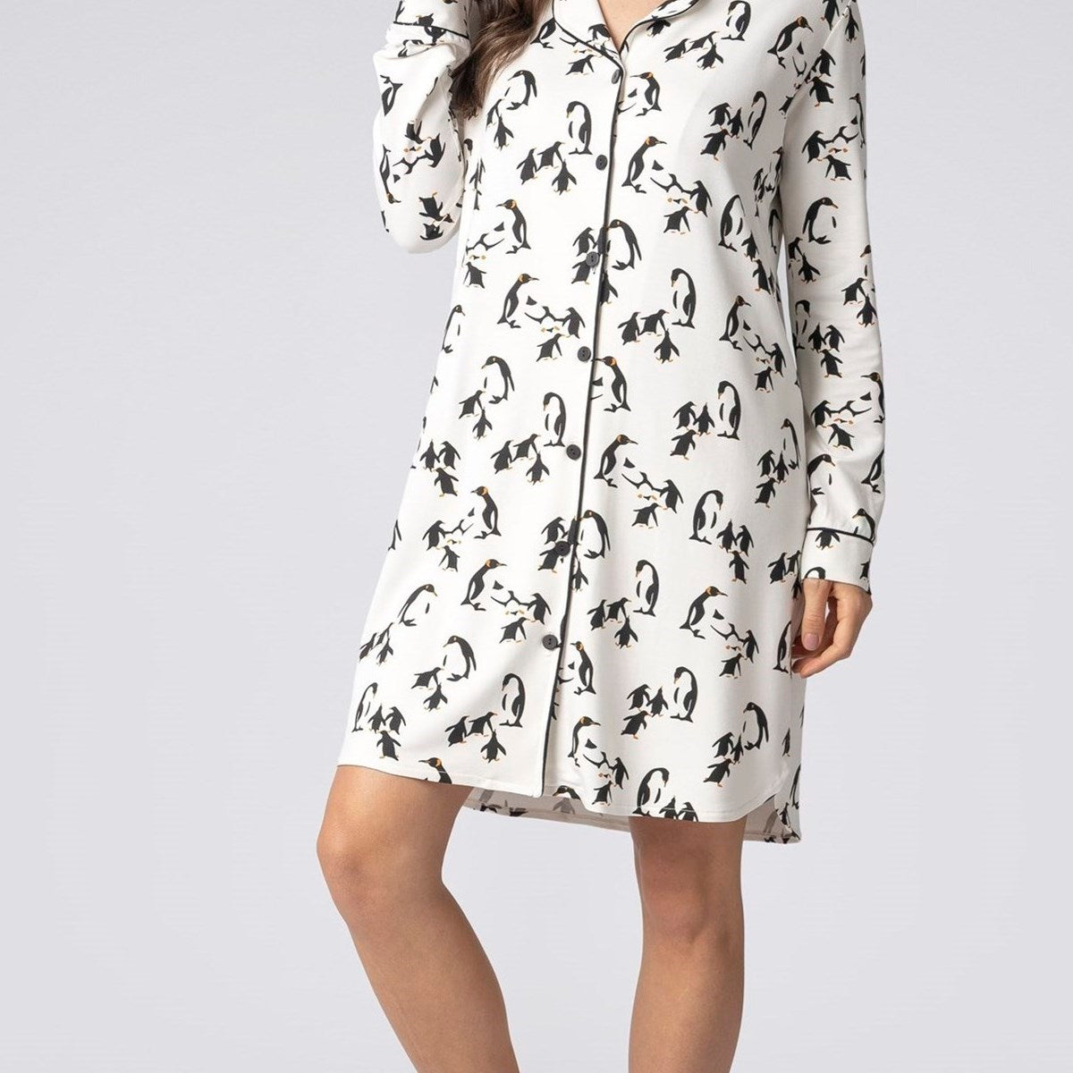 Camisão Feminino Curto Aberto Pinguim