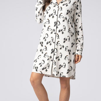 Camisão Feminino Curto Aberto Pinguim