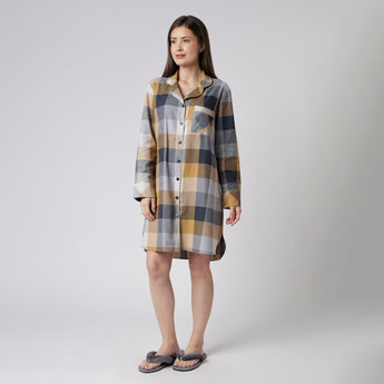 Camisão Feminino Curto Aberto Xadrez