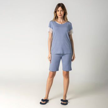 Bermudoll Feminino Azul Tie