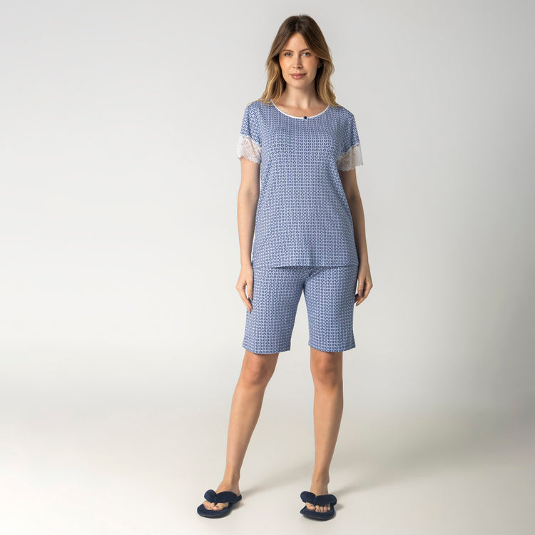Bermudoll Feminino Azul Tie