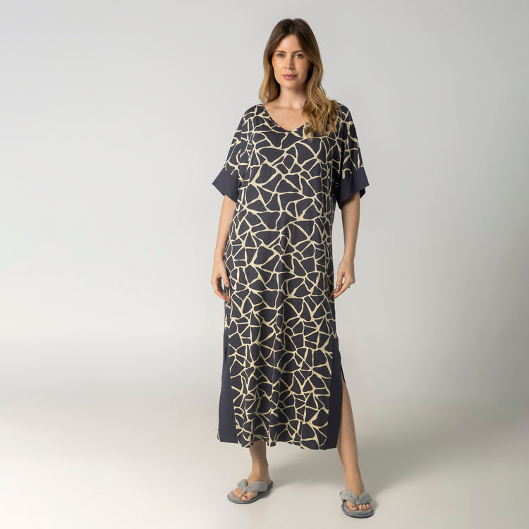 Kaftan Feminino Longo Chumbo Turtle