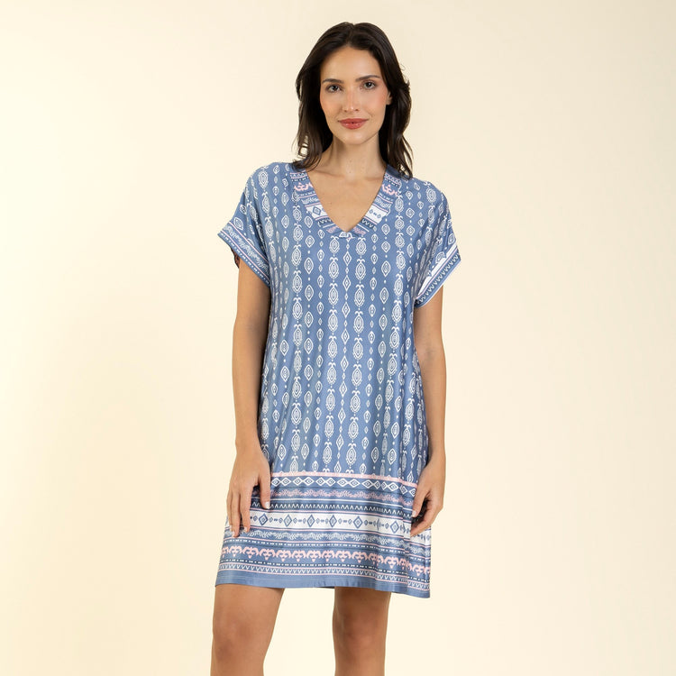 Camisão Feminino Curto Azul Maruru