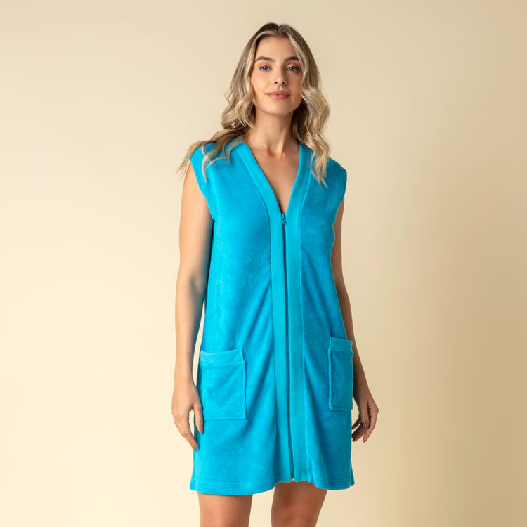 Robe Feminino Regata com Zíper Azul