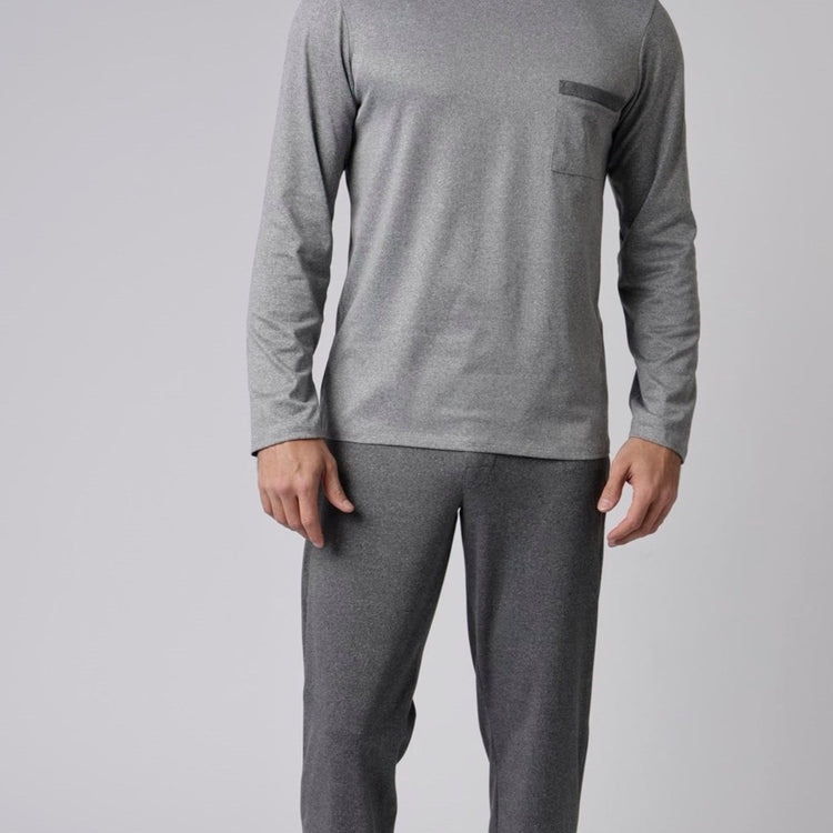 Pijama Masculino Longo Cinza Mescla