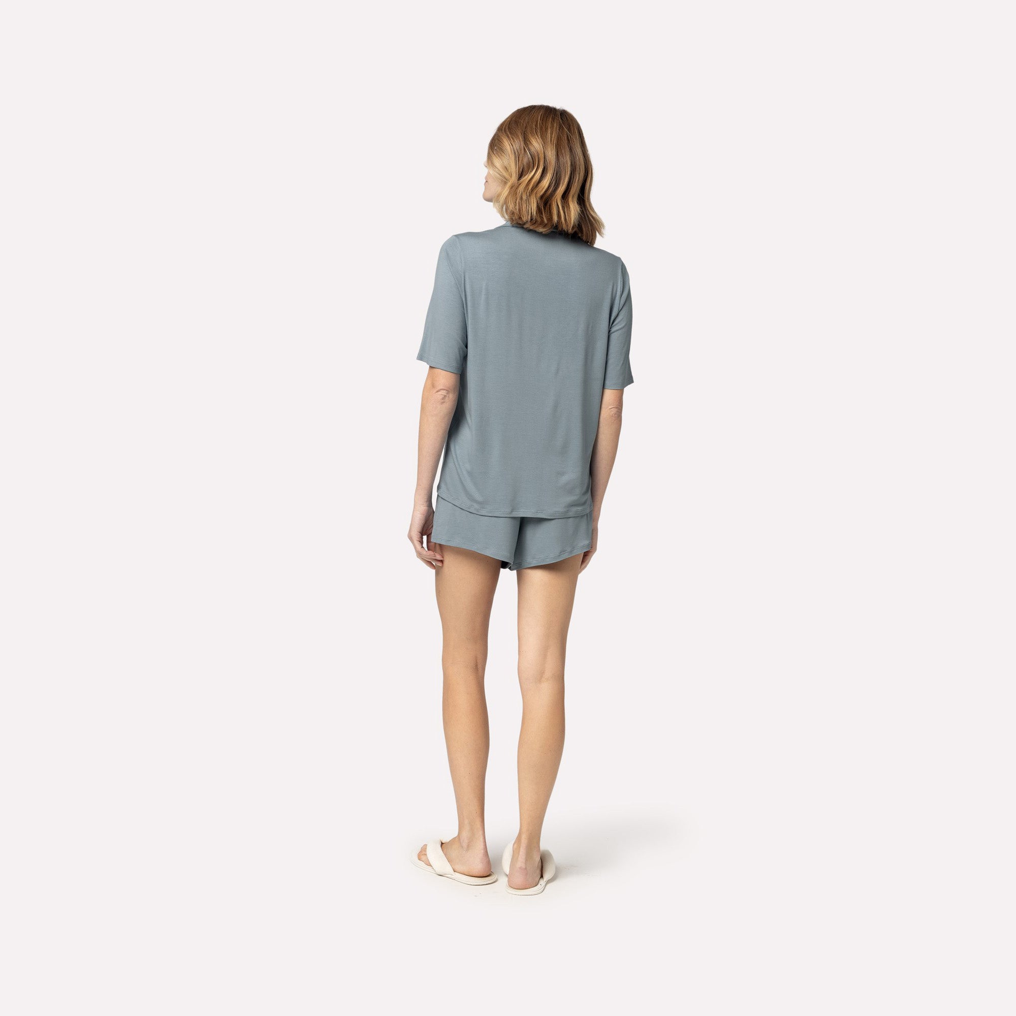 Pijama Feminino Curto Aberto Azul Delave