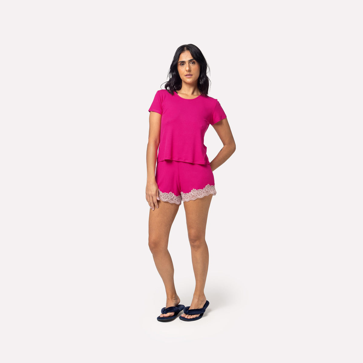 Pijama Feminino Curto Pimenta Rosa