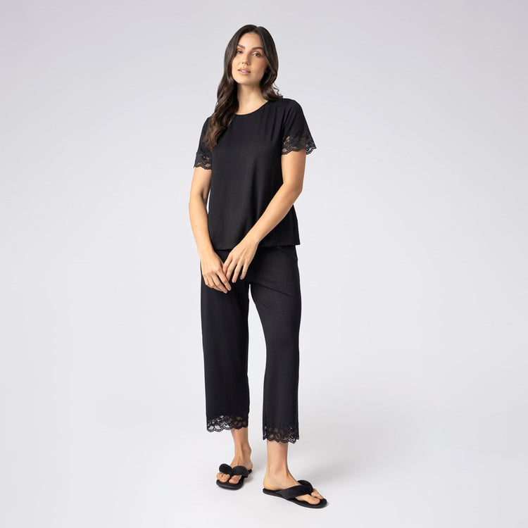 Pijama Feminino Pantacourt Preto
