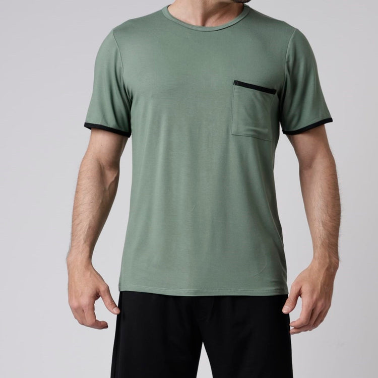 Pijama Masculino Curto Preto e Verde