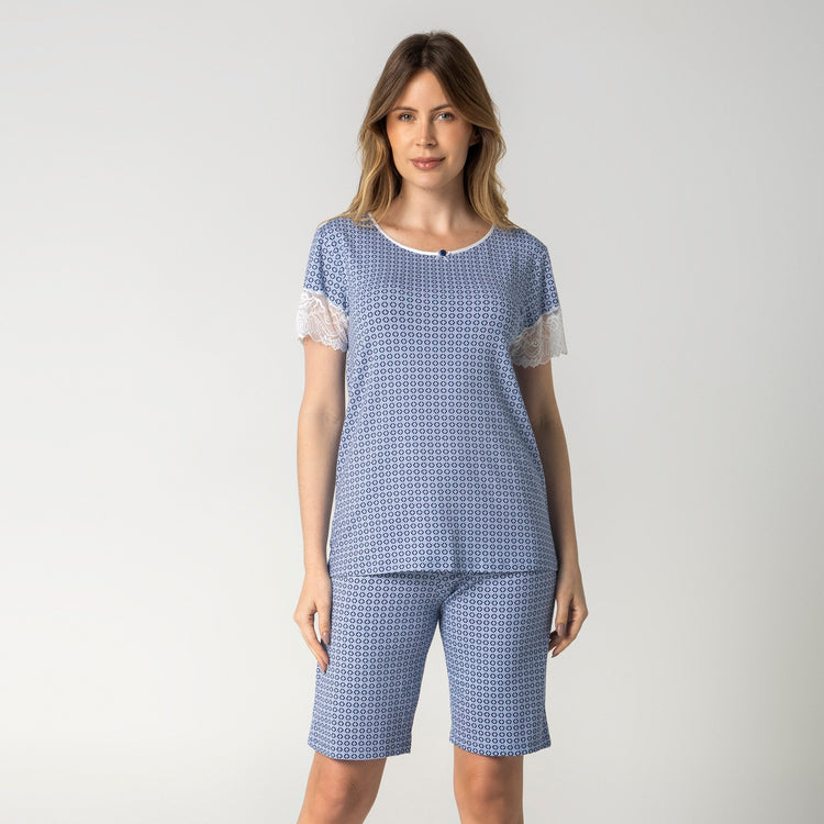 Bermudoll Feminino Azul Tie