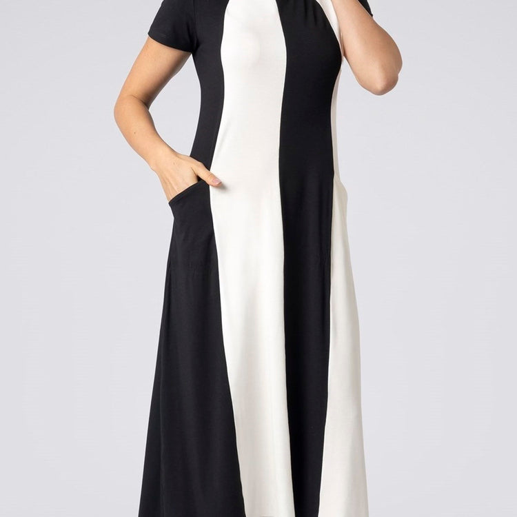 Vestido Midi Balance Style Preto e Branco