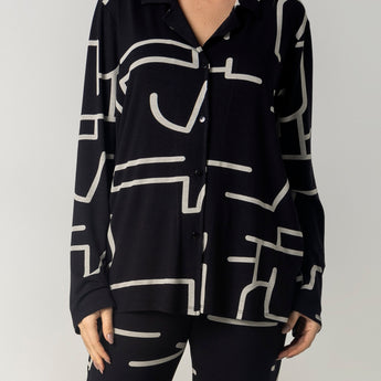 Pijama Feminino Aberto Modernique Preto