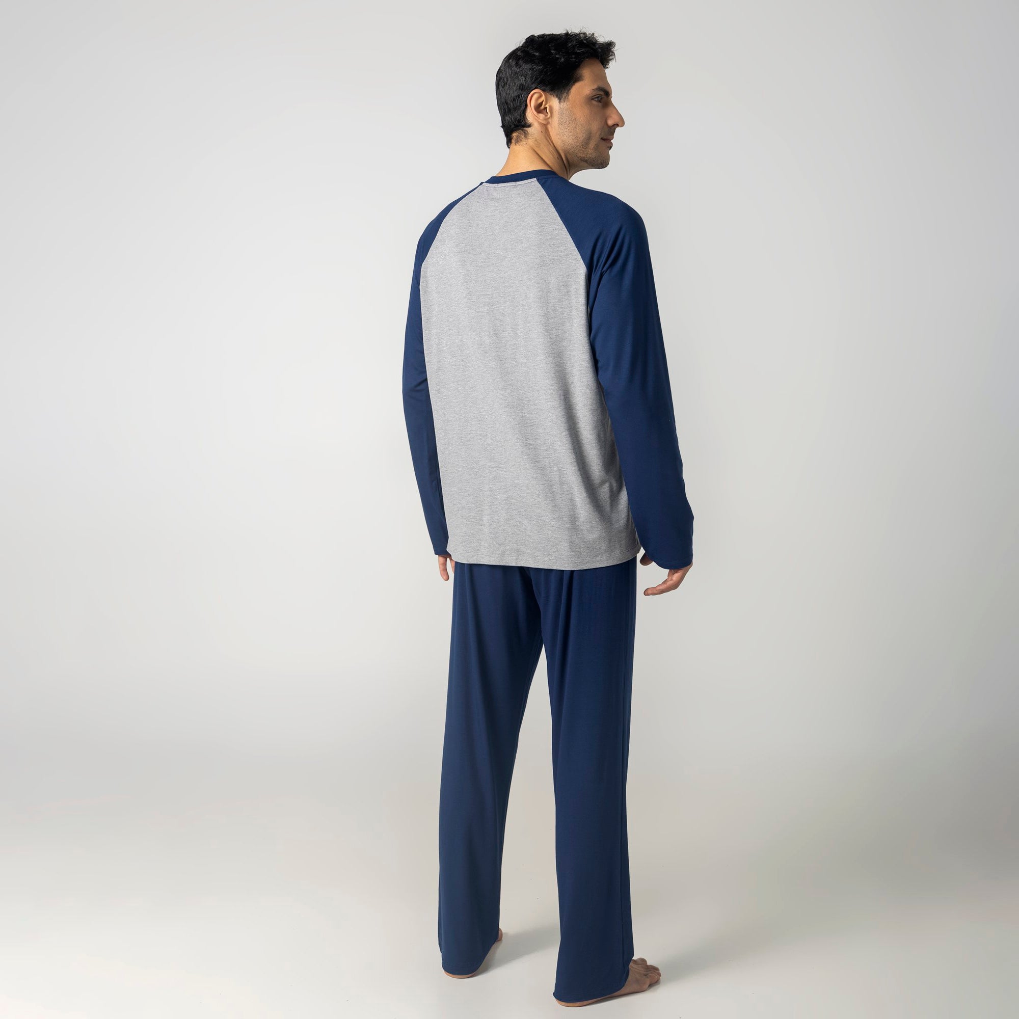 Pijama Masculino Longo Marinho e Mescla