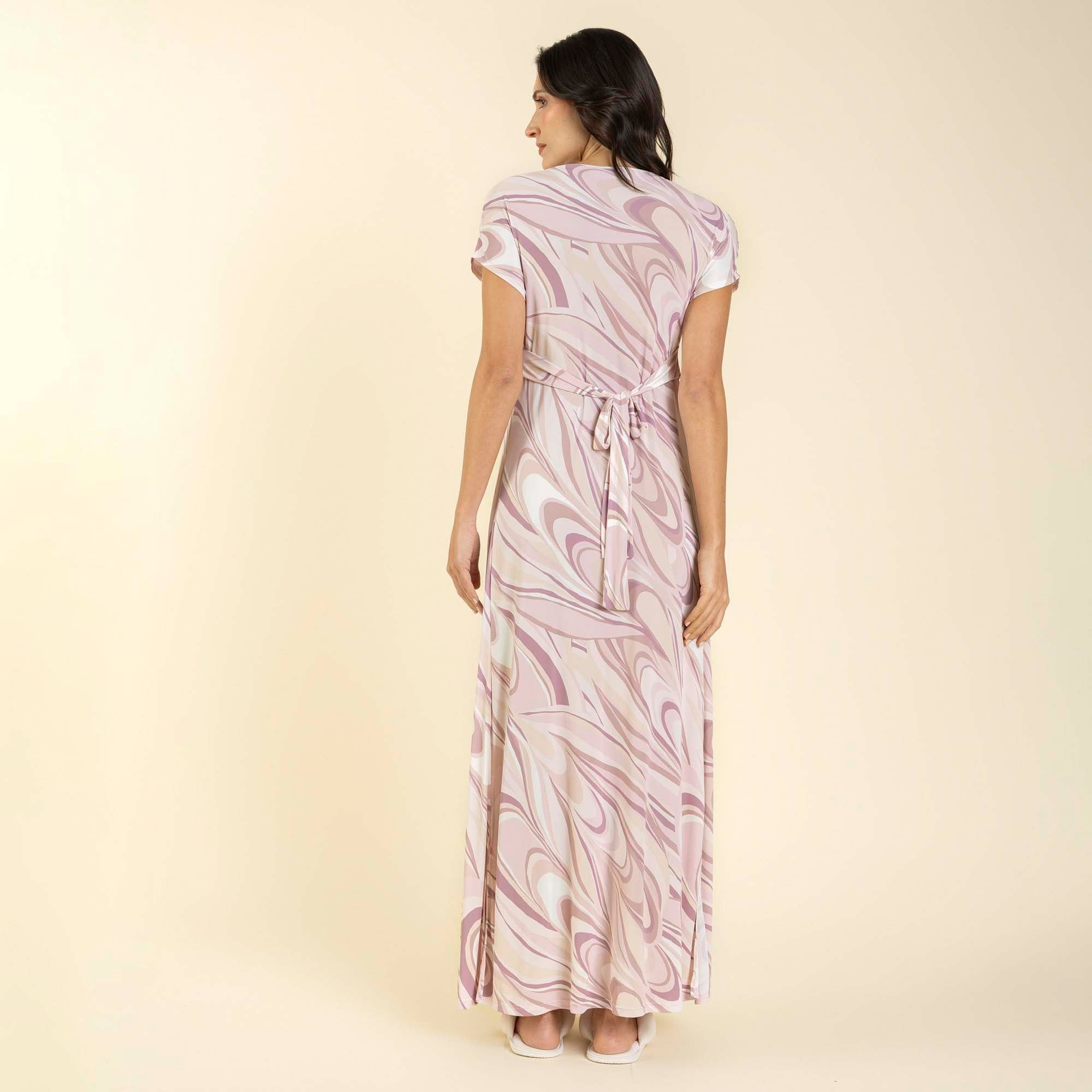 Kaftan Feminino Longo Lilás Embru Art