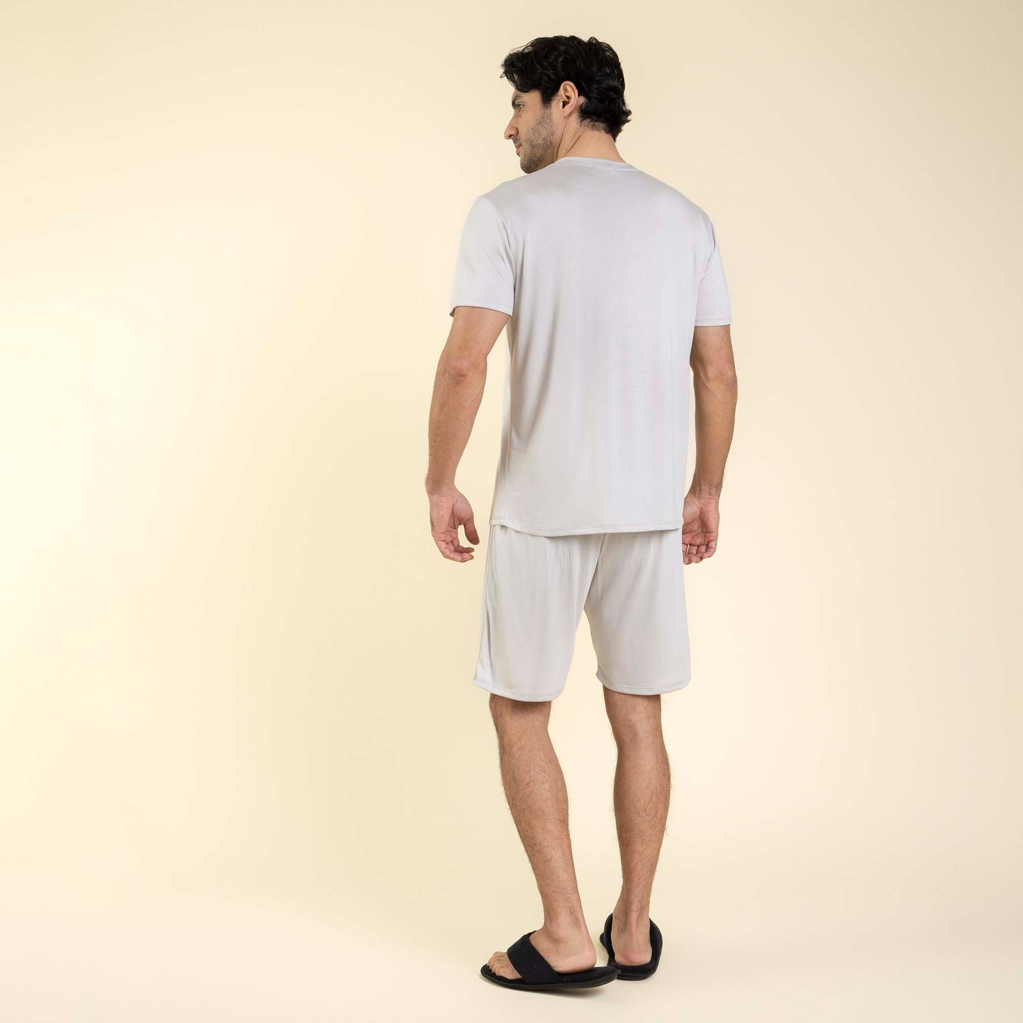 Pijama Masculino Curto Modal Cinza Silver