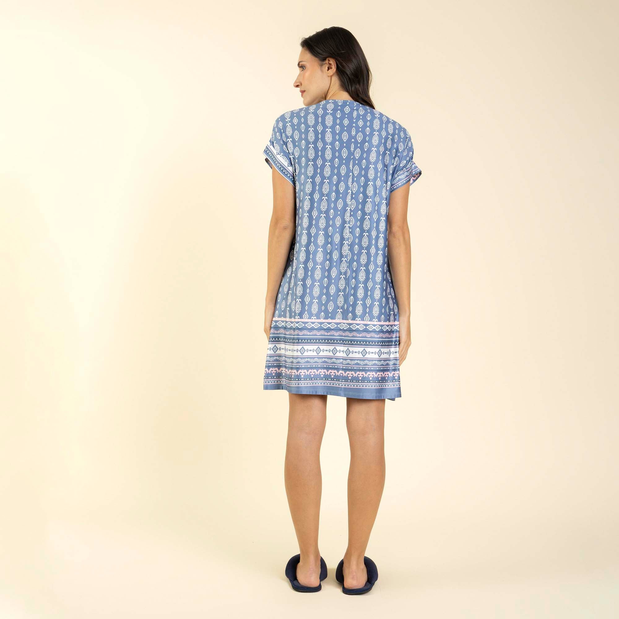 Camisão Feminino Curto Azul Maruru