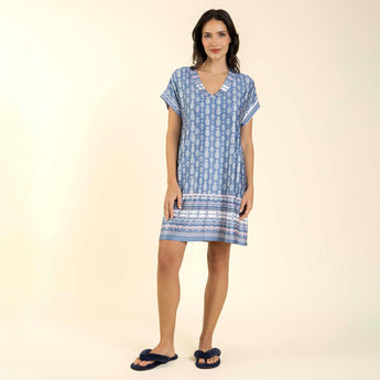 Camisão Feminino Curto Azul Maruru