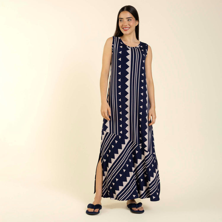 Camisola Longa Regata Geometric Marinho