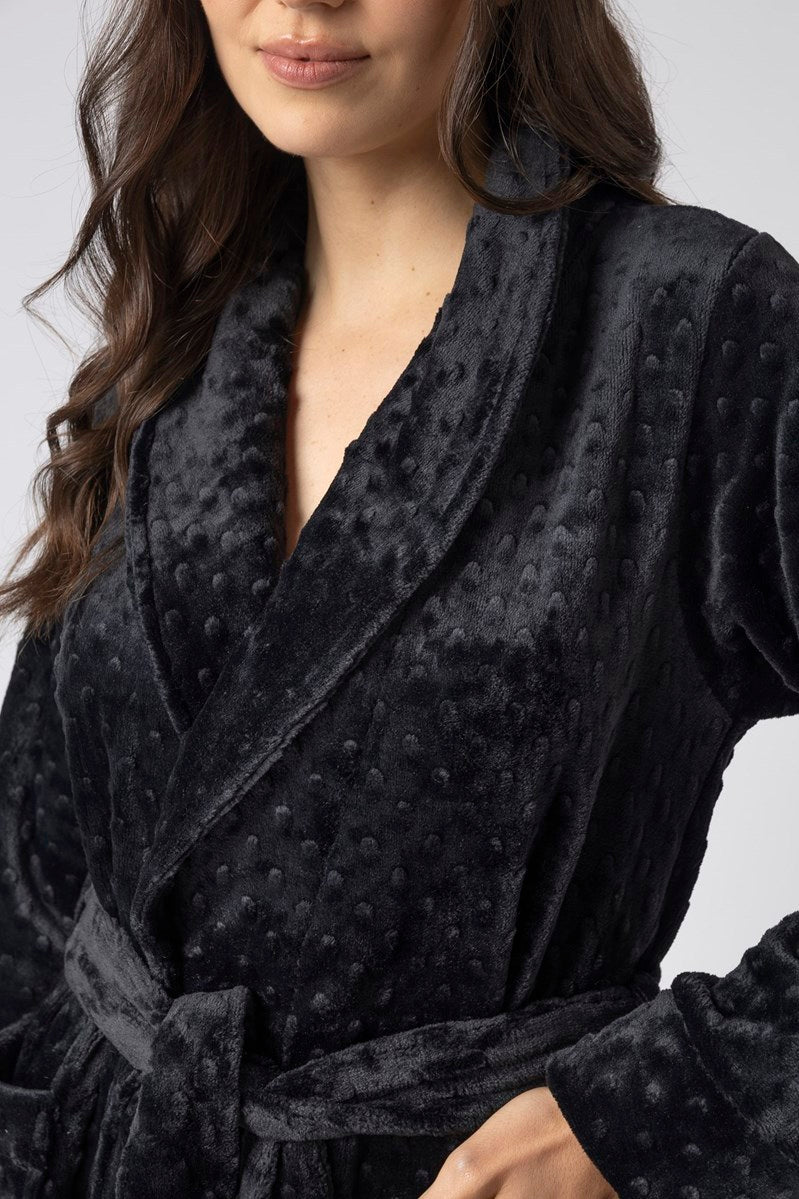 Robe Feminino Midi em Fleece Preto