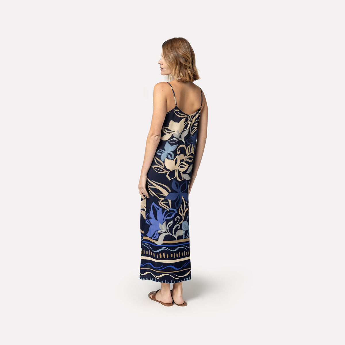 Camisola Midi de Alça Floral Azure