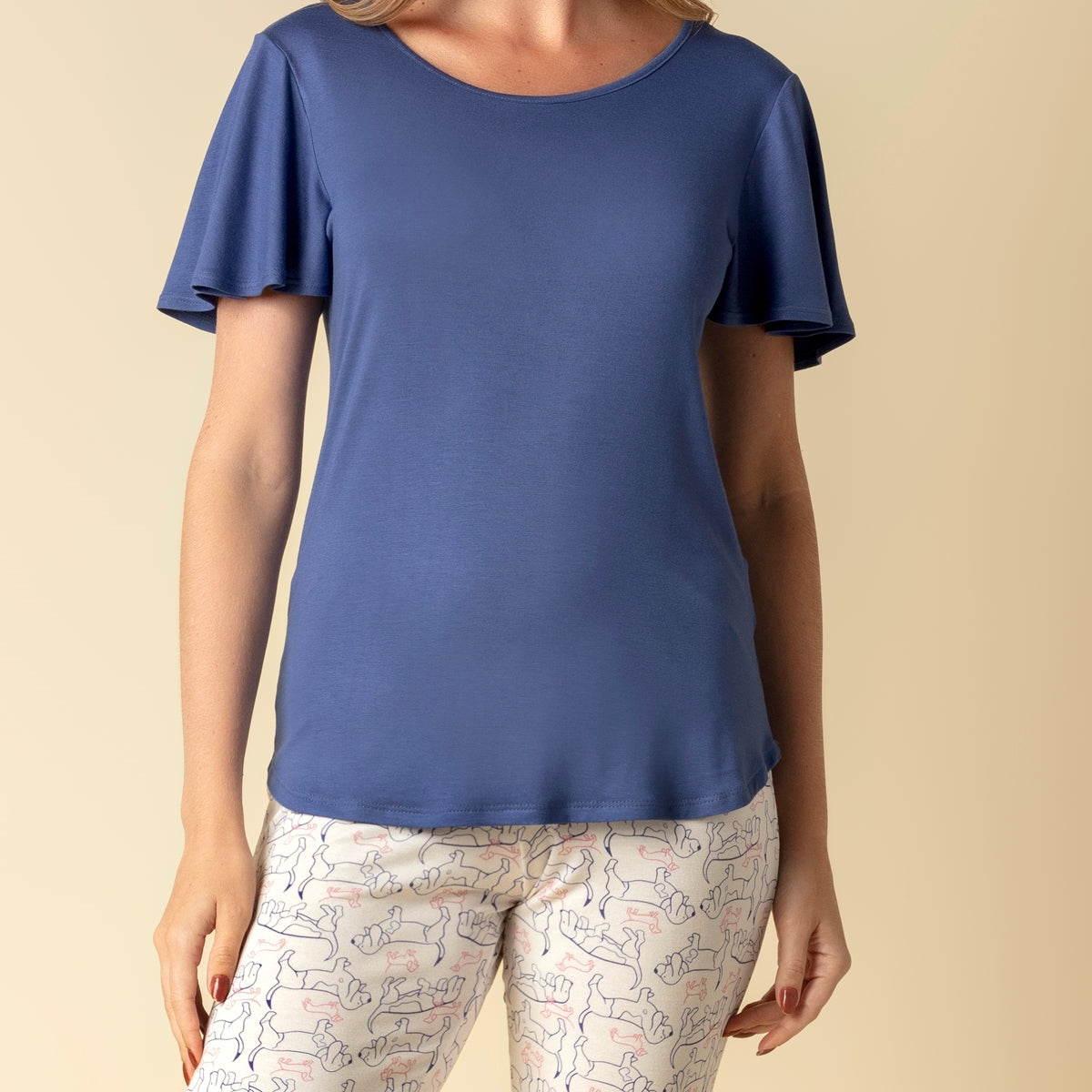 Pijama Feminino Capri Azul Dachshund