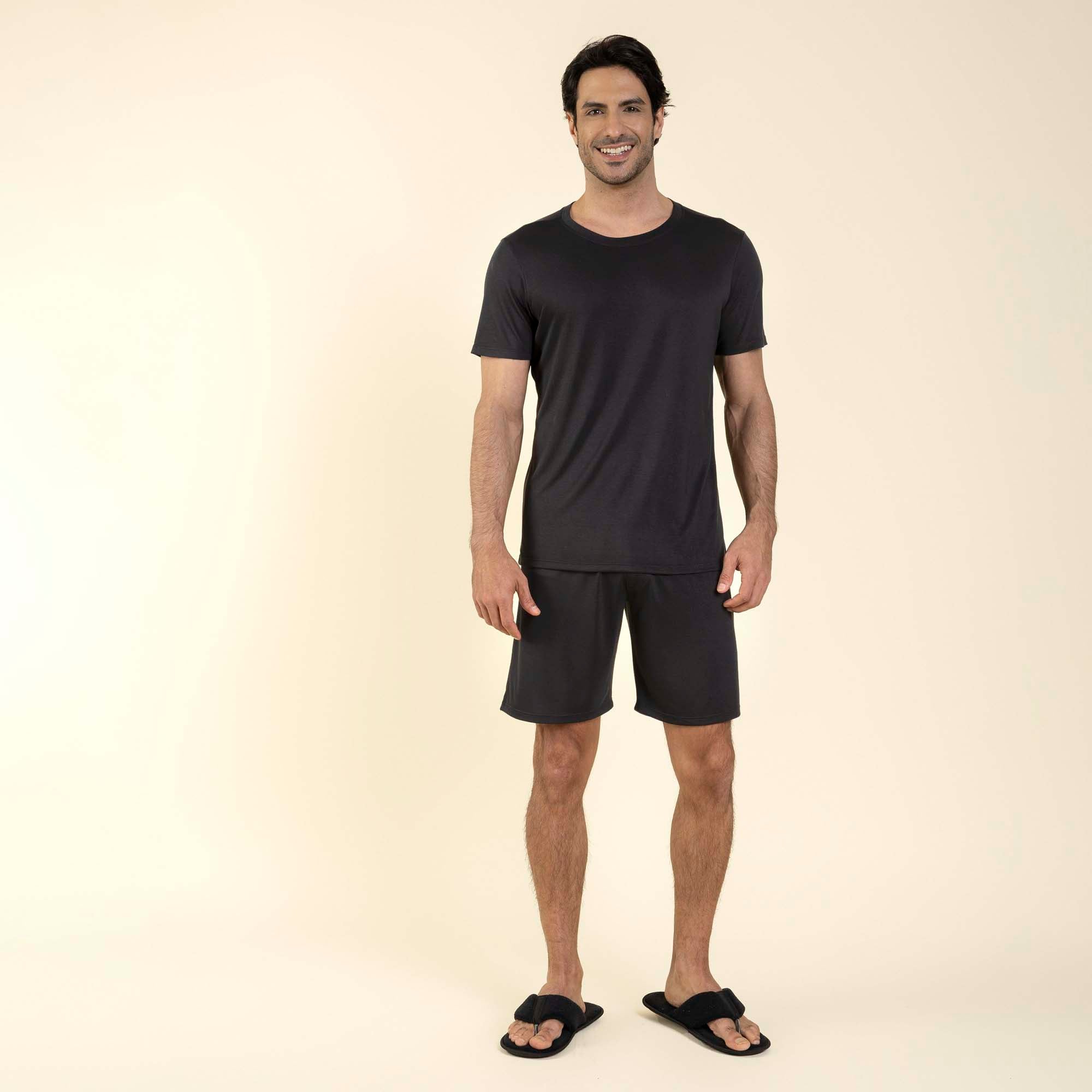 Pijama Masculino Curto Modal Preto